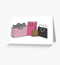Animal Print Shopping Bags Greeting Card