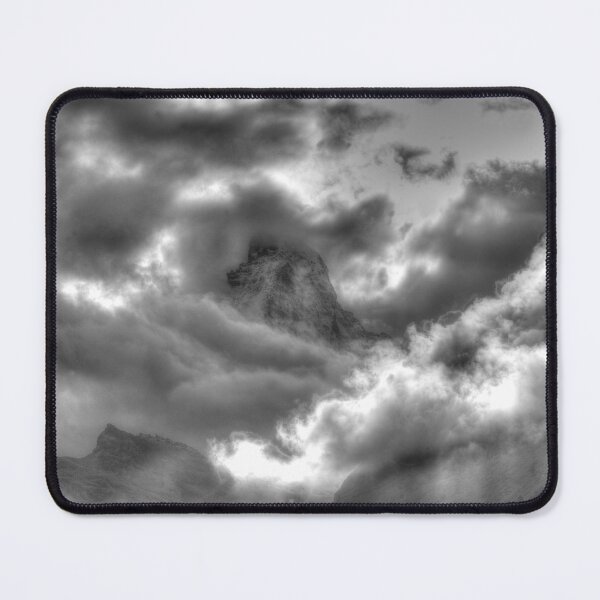 Item preview, Matterhorn, black and white, clouds, Zermatt, Valais, Switzerland designed and sold by Torsten  Krüger.