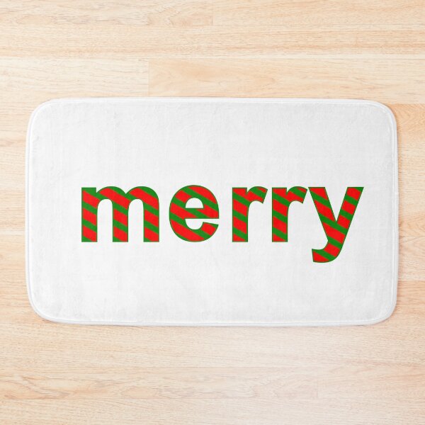Item preview, Striped Merry, red and green stripes, Merry Christmas designed and sold by BearAndCat.