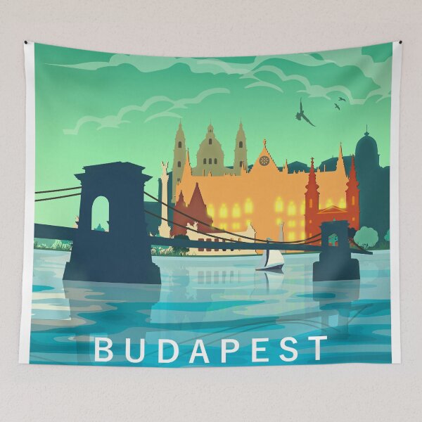 Item preview, Budapest Skyline Travel prin designed and sold by DimDom.