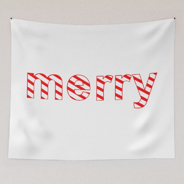 Item preview, Striped Merry, red and white stripes, Merry Christmas designed and sold by BearAndCat.