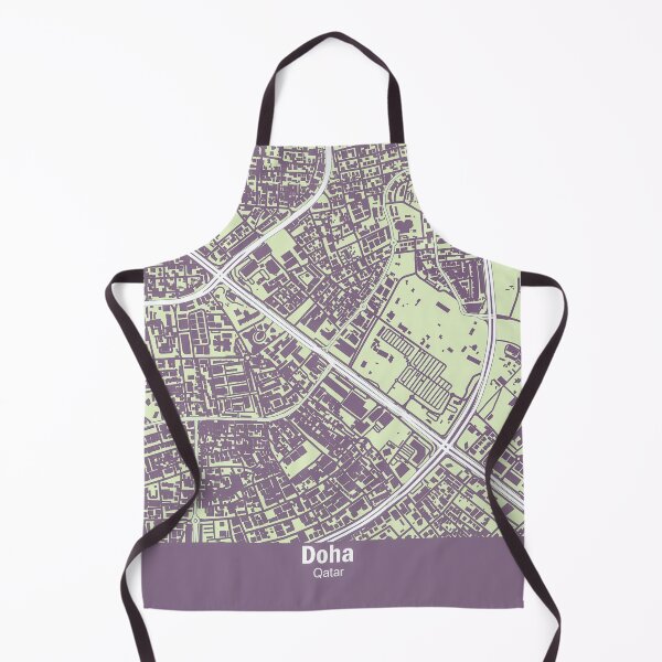 Item preview, Retro map of Doha Qatar designed and sold by wamuigaworld.