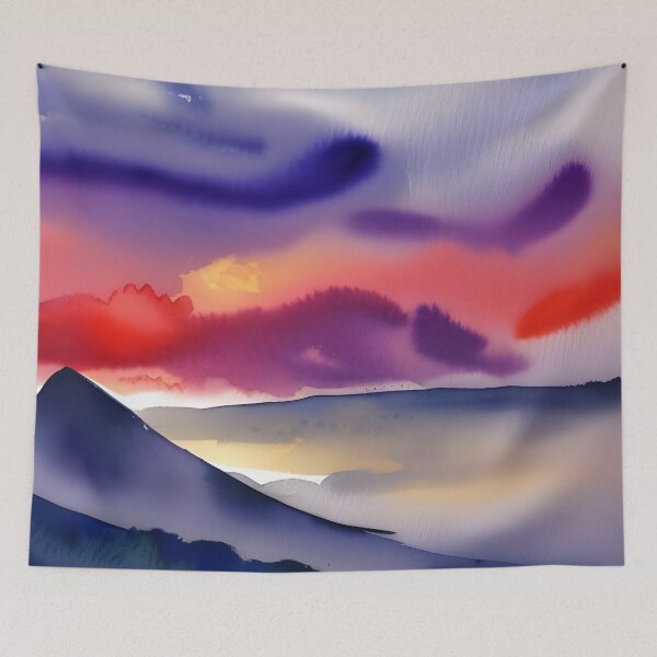 Item preview, Mountains watercolor paint designed and sold by brandway.