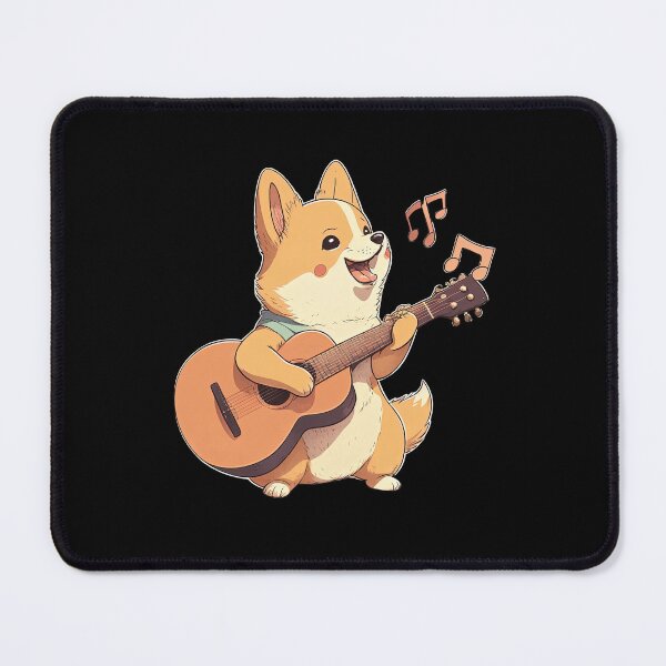 Item preview, Anime dog playing guitar designed and sold by AnimalArtPhotos.