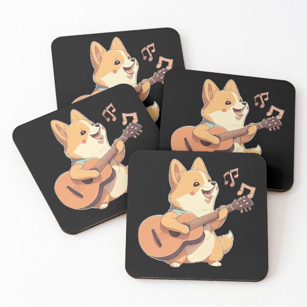 Item preview, Anime dog playing guitar designed and sold by AnimalArtPhotos.