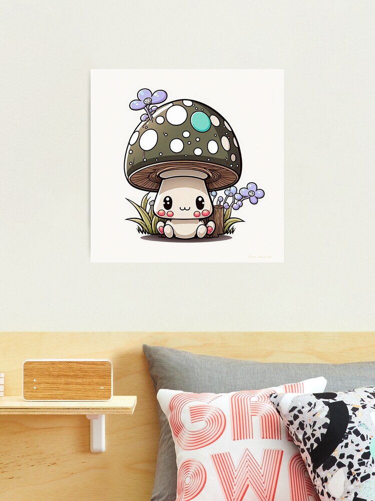Cute Cartoon Mushroom - Prints for Kids Photographic Print for