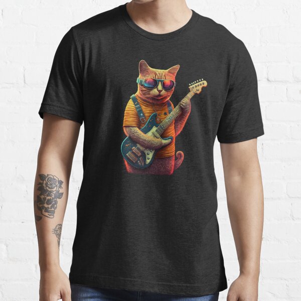 Cat Rapper Trio Men's Graphic Tee with Short Sleeves, Sizes S-3XL