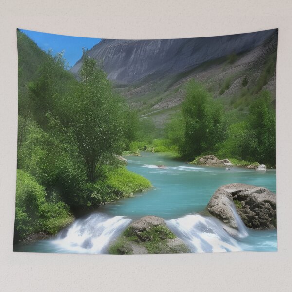 Item preview, Mountain scenery with a river designed and sold by brandway.