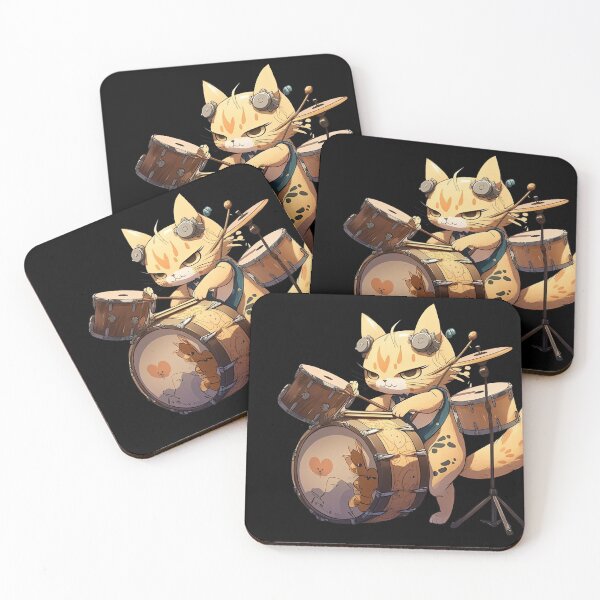 Item preview, Cat playing drums designed and sold by AnimalArtPhotos.