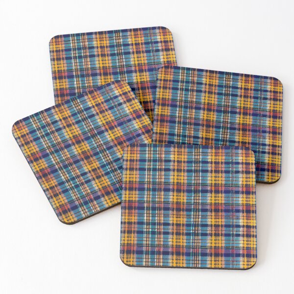 Item preview, Orange blue tartan pattern designed and sold by brandway.