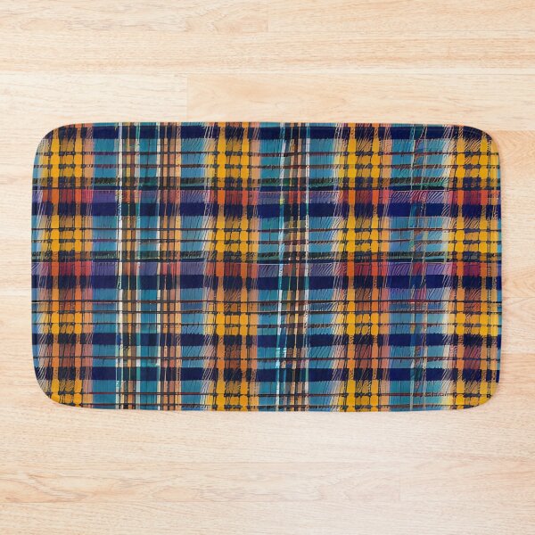 Item preview, Orange blue tartan pattern designed and sold by brandway.