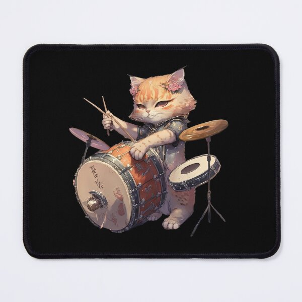 Item preview, Cat playing the drums designed and sold by AnimalArtPhotos.