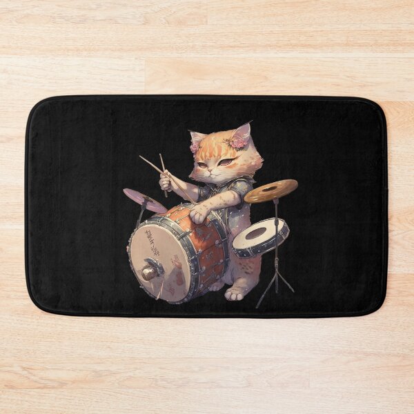 Item preview, Cat playing the drums designed and sold by AnimalArtPhotos.