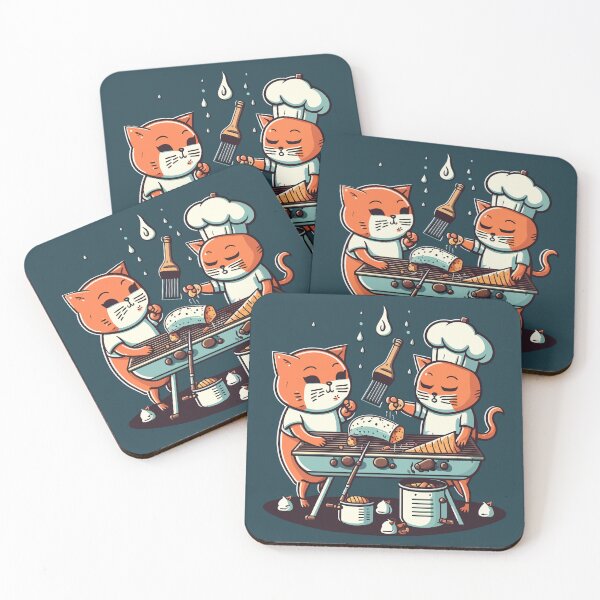 Item preview, Cats & Barbecue - 01 designed and sold by YoobiArt.