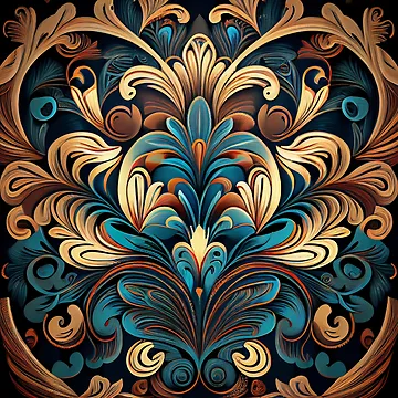 Vorschaubild zum Design Grand Flowing New Traditional Pattern Digital Painting von CodeAndColors
