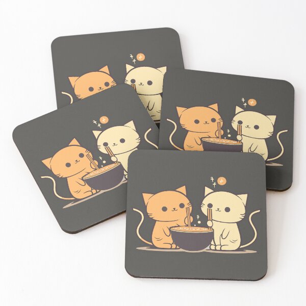 Item preview, Cats Eating Noodles - 01 designed and sold by YoobiArt.