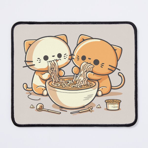 Item preview, Cats Eating Noodles - 02 designed and sold by YoobiArt.