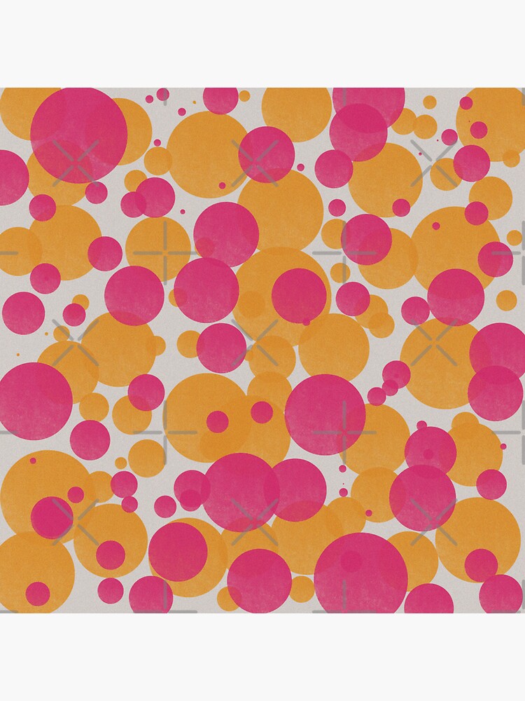 "Bubble Gum Pink and Orange circles" Sticker for Sale by Printzeez