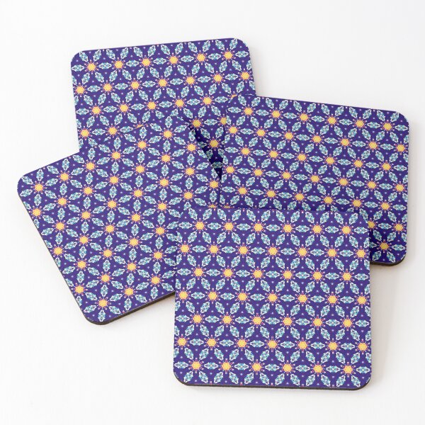 Item preview, Striking Blue and Orange Honeycomb Seamless Pattern Print designed and sold by protegra.