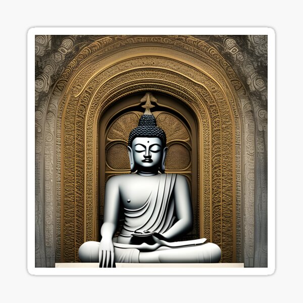 Silver Buddha statue Sticker