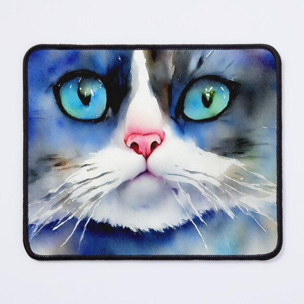 Item preview, ragdoll cat highly detailed watercolor painting designed and sold by DrawItOnce.