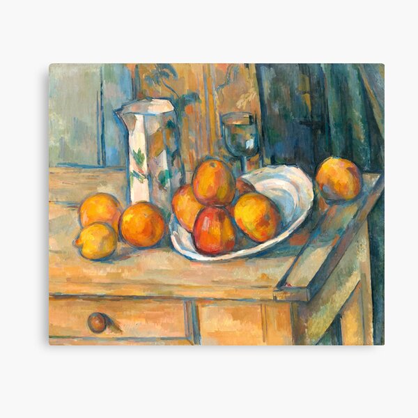 Paul Cézanne's Still Life with Milk Jug and Fruit Canvas Print