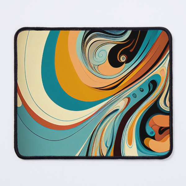 Item preview, "Eva" - Liquid Swirl Contemporary Abstract Pattern in Orange, Yellow, Black, Navy, Brown, Cream, Blue, Green designed and sold by HiArtify ❤️.