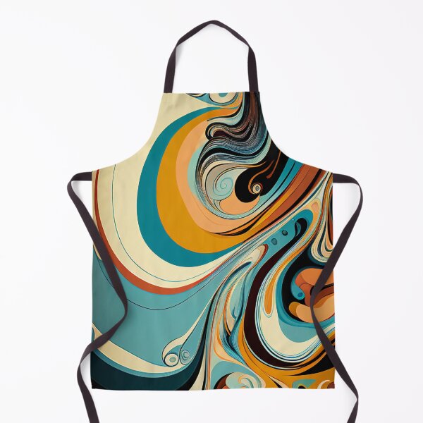 Item preview, "Eva" - Liquid Swirl Contemporary Abstract Pattern in Orange, Yellow, Black, Navy, Brown, Cream, Blue, Green designed and sold by HiArtify ❤️.