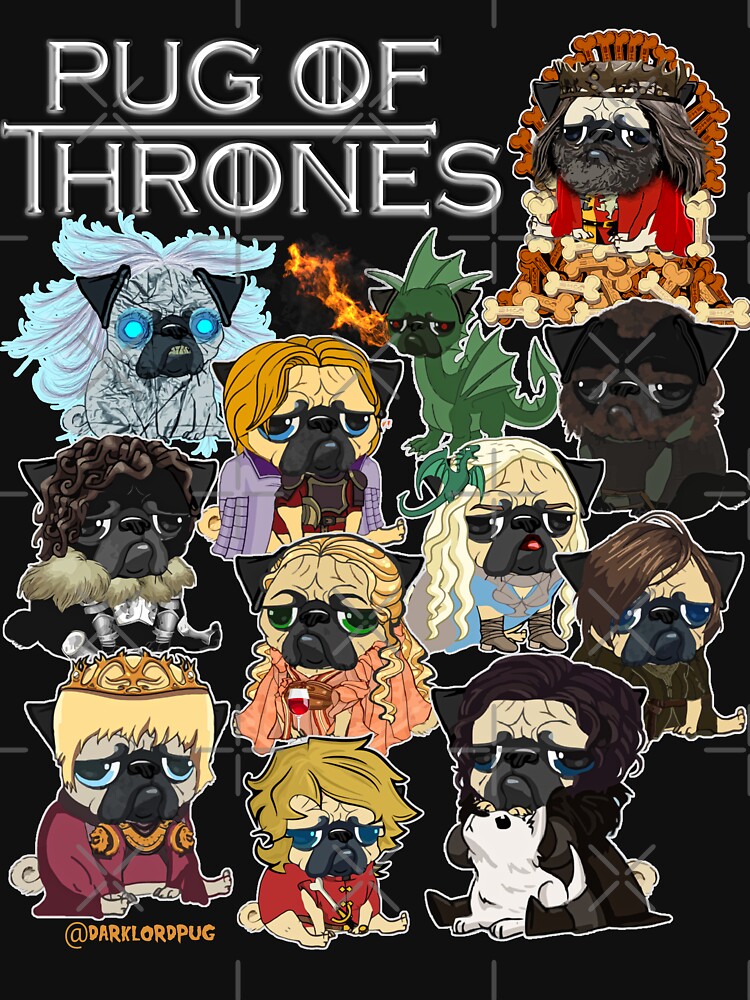 Thumbnail 7 of 7, Classic T-Shirt, Pug of Thrones designed and sold by darklordpug.
