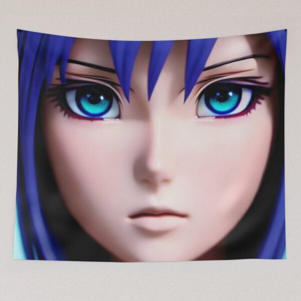 Item preview, Anime girl portrait with piercing blue eyes designed and sold by Savage-ts.