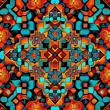 Vorschaubild zum Design Mosiac Vibrant Bold Transitional Pattern Digital Painting von CodeAndColors