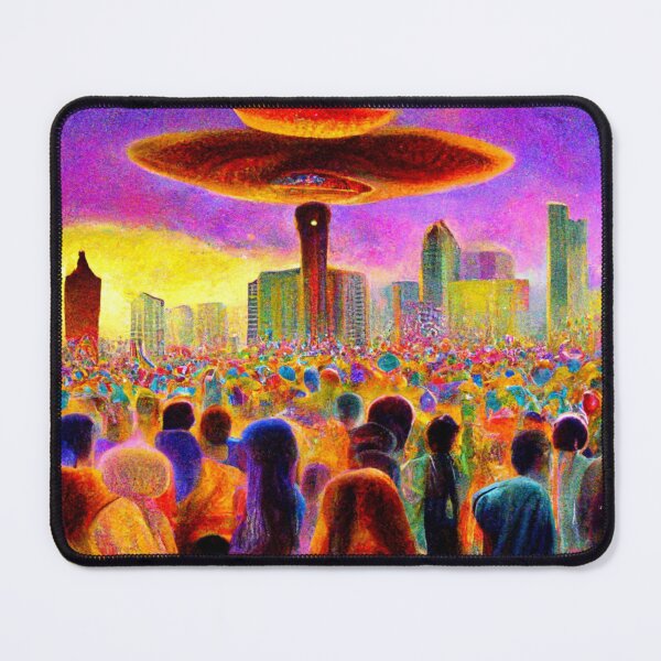 Item preview, Alien Invasion UFO Psychedelic Otherworldly Extraterrestrial Science Fiction Unidentified Flying Object  designed and sold by Weirdarto.