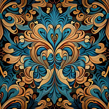 Vorschaubild zum Design Grand Flowing New Traditional Pattern Digital Painting von CodeAndColors