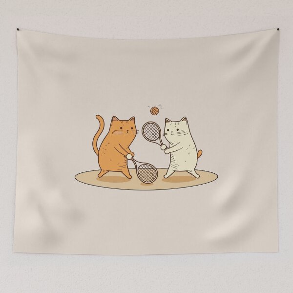 Artikelvorschau, Katzen spielen Tennis entworfen und verkauft von YoobiArt.
