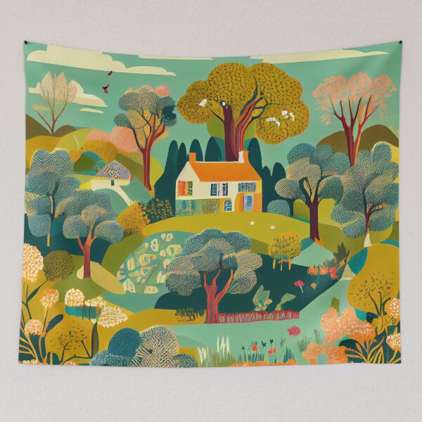 Item preview, Light Vibrant English Countryside Chic Pattern Digital Painting designed and sold by CodeAndColors.