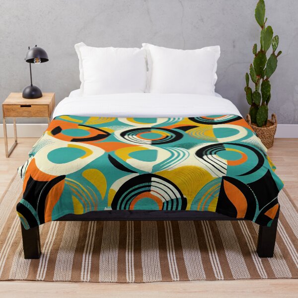 Item preview, Colorful Energetic Midcentury Modern Pattern Digital Painting designed and sold by CodeAndColors.