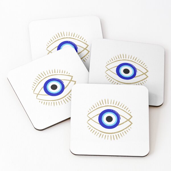 Item preview, evil eye with gold designed and sold by SageYogaRetreat.