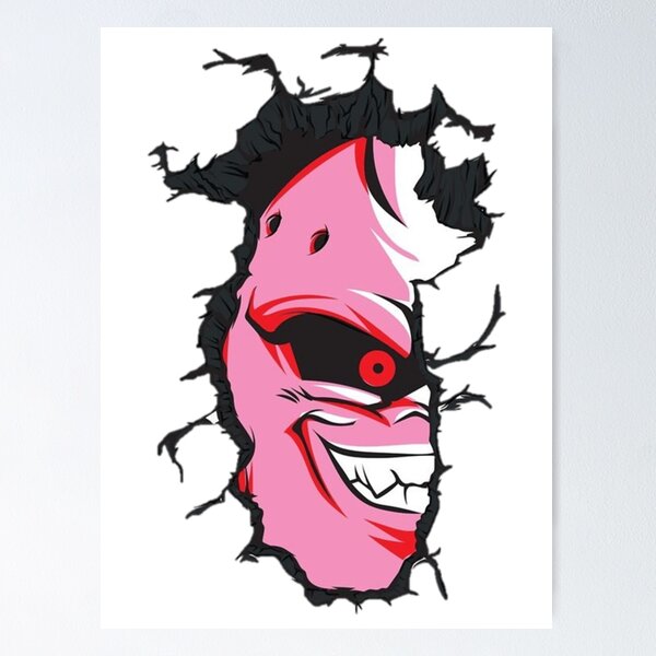 Kid buu Dragon Ball Z Face - Drawing DBZ Majin Buu Poster by eLedesign22