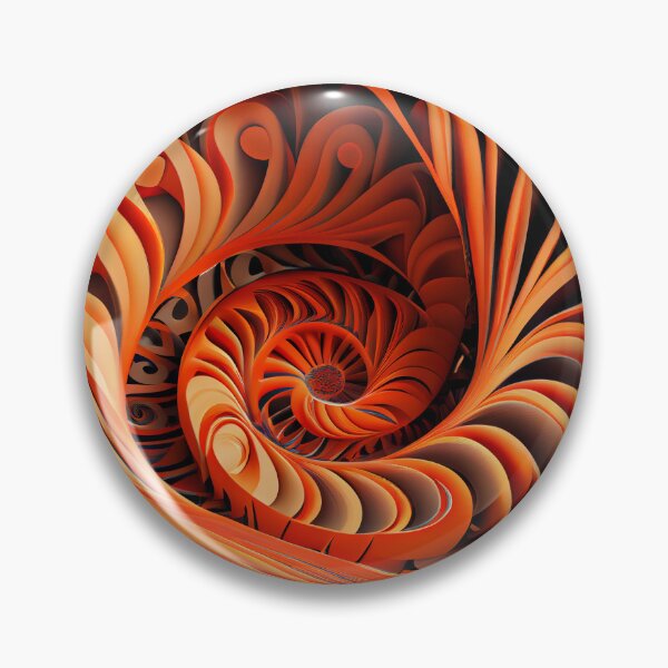Artikelvorschau, Geometric Orange Swirling Industrial Pattern Digital Painting entworfen und verkauft von CodeAndColors.