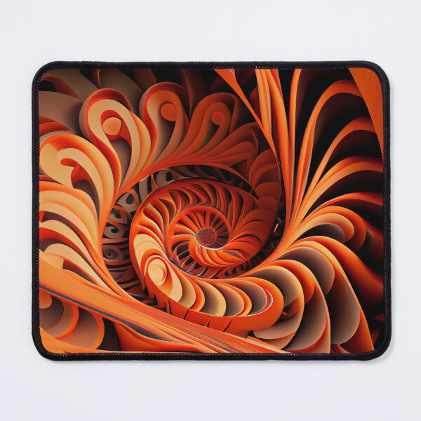Artikelvorschau, Geometric Orange Swirling Industrial Pattern Digital Painting entworfen und verkauft von CodeAndColors.