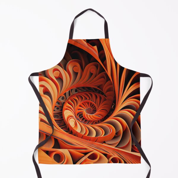 Aperçu de l'œuvre Geometric Orange Swirling Industrial Pattern Digital Painting créée et vendue par CodeAndColors.