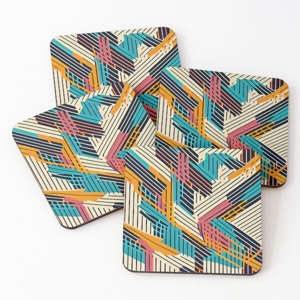 Item preview, Geometric Rough Line Pattern Digital Painting designed and sold by CodeAndColors.