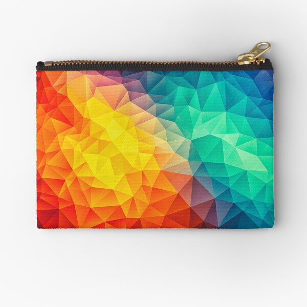 Abstract Multi Color Cubizm Painting Zipper Pouch