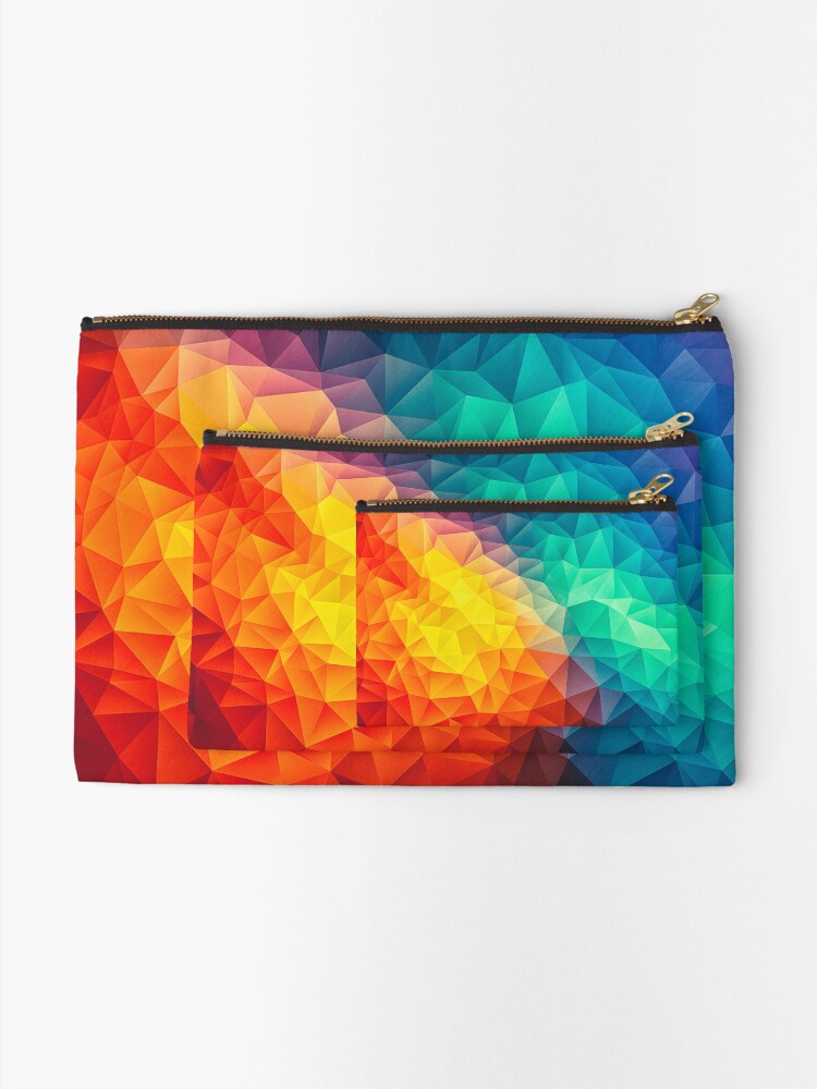Alternate view of Abstract Multi Color Cubizm Painting Zipper Pouch