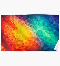 Abstract Multi Color Cubizm Painting Poster
