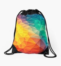 Abstract Multi Color Cubizm Painting Drawstring Bag