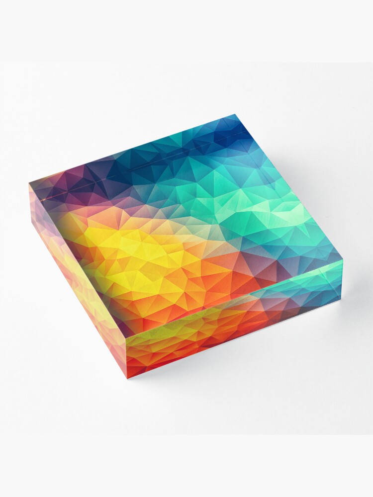 Alternate view of Abstract Multi Color Cubizm Painting Acrylic Block