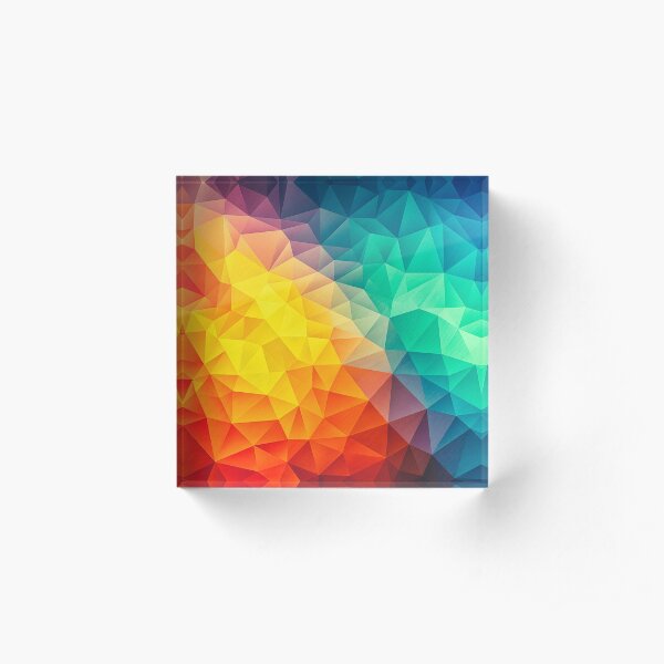 Abstract Multi Color Cubizm Painting Acrylic Block