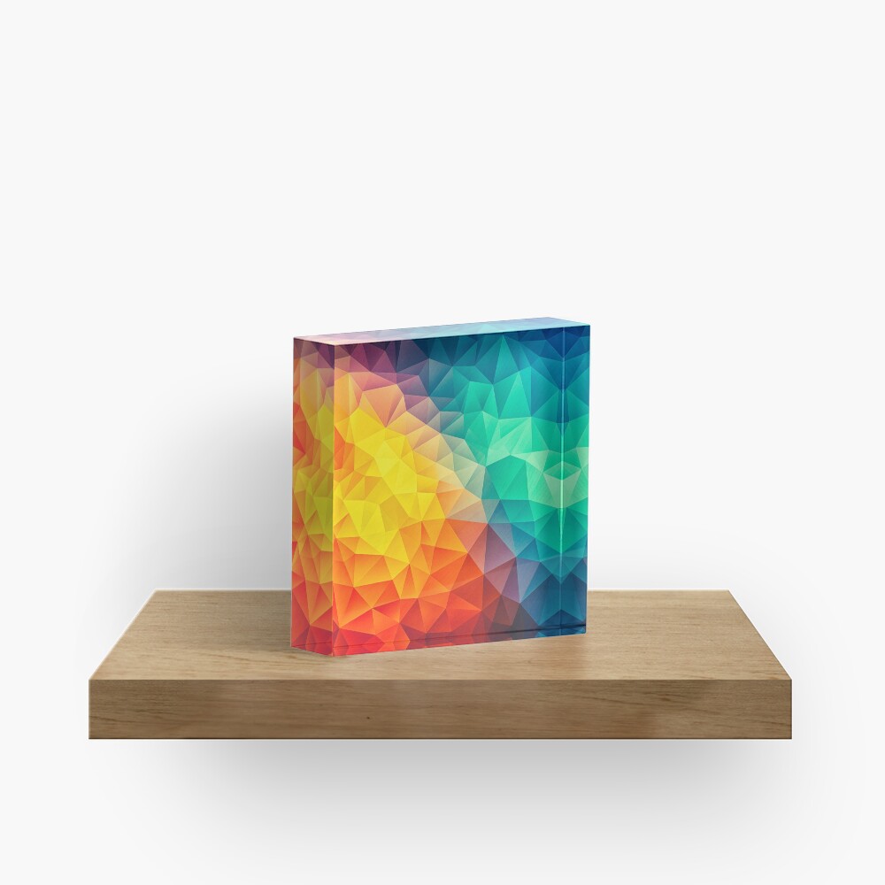Abstract Multi Color Cubizm Painting Acrylic Block