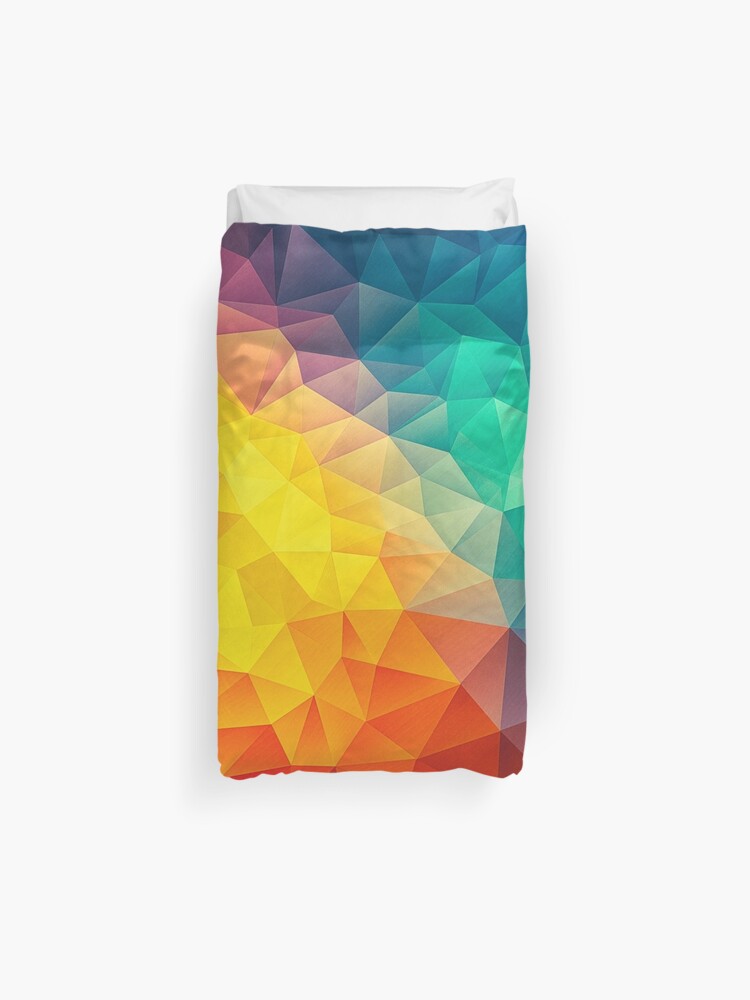 Abstract Multi Color Cubizm Painting Duvet Cover By Badbugs